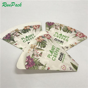 Cono de crepé de papel desechable, soporte triangular de grado alimenticio, para embalaje de helados, Pizza, huevo, Burbuja, gofres - Product Image 3
