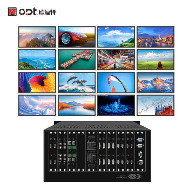 12x16 Seamless Hybrid Video Matrix Switcher Modular HD-MIDVISDIHDBase-T Cross-point Audio Command Center Metals ODT-5U12HF16A