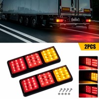 2x feux arrière LED, feux stop, clignotants, rouge ambre, 11 pouces, pour remorque, caravane, camping-car, camion, 12V-24V