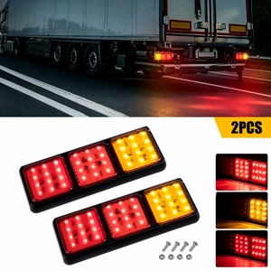 ไฟท้าย LED 2 ดวง ไฟเลี้ยว ไฟเบรก สีแดง สีเหลืองอำพัน ขนาด 11 นิ้ว สำหรับรถพ่วง คาราวาน รถบ้าน รถบรรทุก 12V-24V - Product Image 1