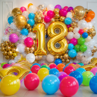 Ballons Chiffres Géants 40 pouces en Aluminium Métallisé Mat, Formes Chiffres 0-9, Couleurs Rose, Bleu, Rouge, Rouge Violet, Blanc, Noir, Doré, Argenté, Or Rose