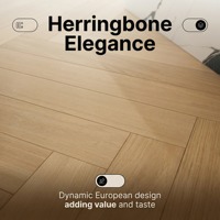 Parquet en chêne chevron préfini, système de pose à clipser, étanche, pour cuisine, salon, intérieur