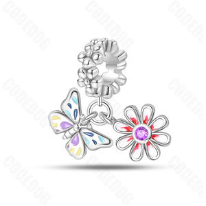 وصل حديثًا زهرة زنبق الوادي مصمم الأزياء المعلقات سحر البرسيم لصنع المجوهرات سحر يصلح لسوار عموم الأصلي - Product Image 6