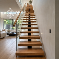 Escalier mono-à-capitère sur mesure, design architectural minimaliste intérieur, fabrication professionnelle et ingénierie