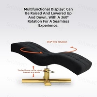 Lit de beauté électrique en forme de S réglable en cuir PU pour les extensions de cils et le microblading, chaise de salon ergonomique