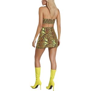 Nouveau design Halter Sexy Backless Hollow Slim Sheath Robe de plage d'été à imprimé léopard - Product Image 2