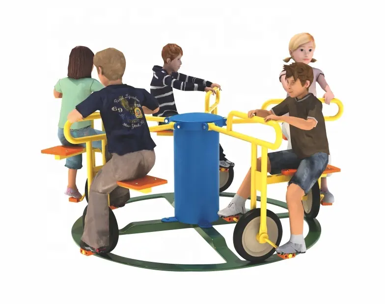 Trẻ Em Carousel Xe Đạp Playsets Ngoài Trời Sân Chơi Thiết Bị Trẻ Em Vui Vẻ Go Vòng Rides
