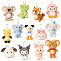 Porte-clés en peluche personnalisés en gros, jouets en peluche doux, poupées animales en peluche, porte-clés en peluche mignons de petite taille