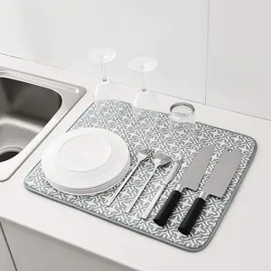 Tapis de salle à manger avec protection thermique réutilisable, personnalisé pour le comptoir, tapis de séchage de vaisselle de Style moderne pour la cuisine
