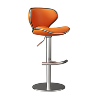 Chaise de bar pivotante moderne en cuir PU pour intérieur, mobilier de bar en gros, chaise de bar rembourrée pivotante en gros