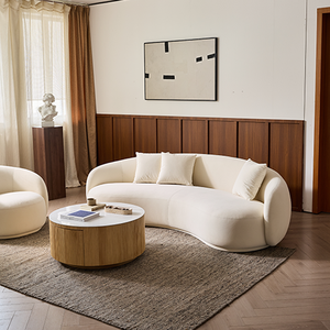 <span class=keywords><strong>Canapé</strong></span> sectionnel incurvé moderne VOXHOME Nordic pour salon, chambre à coucher, meubles en tissu <span class=keywords><strong>velours</strong></span>, <span class=keywords><strong>canapé</strong></span> brun 3 places - Product Image 4