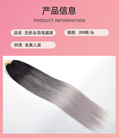 Extensions de cheveux vierges colorées à plumes dégradées peintes, nouvelle troisième génération, sans pli, pour tête entière, Europe-Amérique-Afrique Paris