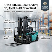 Vente directe d'usine, chariot élévateur électrique 1,5 tonne, 3 tonnes, 5 tonnes, chariot élévateur à batterie au lithium, chariot élévateur électrique miniature d'occasion