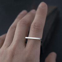 eManco Beliebte Unisex-Ringe zum Großhandelspreis, Individuell Gravierte Blanko-Ringe, Modische Schlanke Rechteckige Punk-Ringe