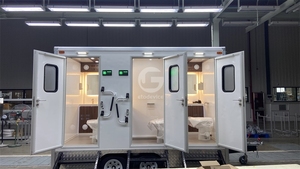 Remorque WC et Douche Extérieure Portable Moderne avec Conteneur Accessoire Intégré pour Adultes - Product Image 3