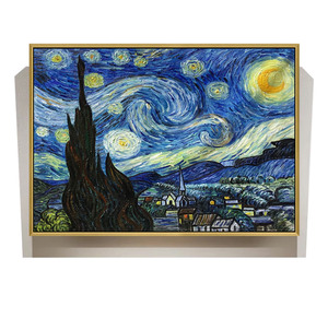 Peinture à l'huile de reproduction célèbre sur mesure, faite à la main, moderne, 'Nuit étoilée', décoration murale, <span class=keywords><strong>portrait</strong></span> abstrait sur toile, écologique - Product Image 2
