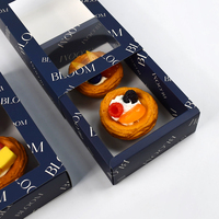 Boîtes à macarons en gros, boîtes à pâtisserie, boîtes à biscuits pour boulangeries, boîtes à pâtisserie bleues avec fenêtre en PET