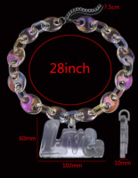 Personnalisation personnalisée de la chaîne cubaine Hip Hop Punk Collier ras du cou transparent en acrylique