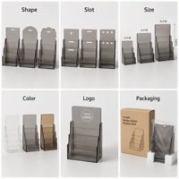 Support de présentation personnalisé en acrylique pour badges, présentoir transparent pour cartes d'identité, organisateur de comptoir d'inscription pour événements, support de base avec logo OEM HD
