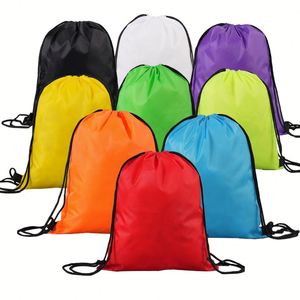 Custom Cinch Backpack 210D Polyester and Nylon Colorful Gym Sport <b>Bag</b> with Waterproof <b>Foldable</b> Portable Reusable Features - Product Image 2