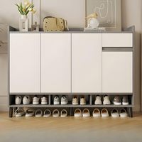 Meuble à chaussures moderne et mince en bois pour entrée, facile à assembler, grande capacité, unité de rangement multifonctionnelle avec étagères ouvertes pour la maison