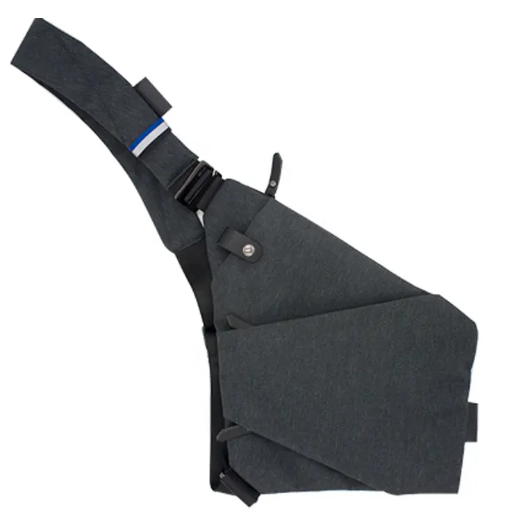 Custom fashion travel multi function lightweight slim men anti theft sling side bag crossbody