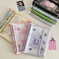 Album photo à feuilles mobiles style coréen Ins, avec reliure A6, couverture en PVC à double boucle, pour collection de cartes et photos de stars
