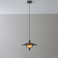 Luminaire suspendu moderne en verre fumé avec abat-jour en albâtre naturel pour bar, îlot de cuisine, salle à manger