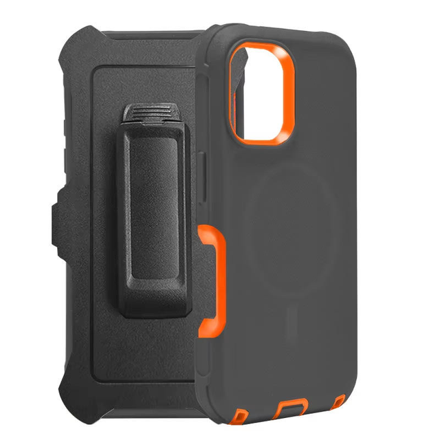 Shockproof Bumper Hard Back Cover Heavy Duty Waterproof Wireless Charging Armor Design Phone Case for Series Custom