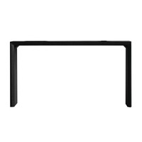 Table console noire moderne Wabi-Sabi, table de couloir élégante en charbon mat avec silhouette architecturale, bureau de couloir minimaliste