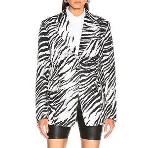 2023 Benutzer definierte Frauen Business Anzug Tops Zebra druck Büro Outfit Lady Blazer Damen anzüge mit Tasche