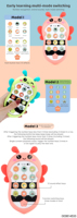 Jouets pour tout-petits jouet de téléphone portable musical pour bébé éducatif précoce avec deux langues