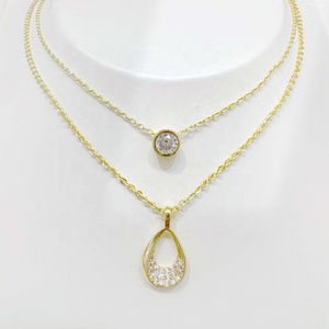 Collier en argent sterling 925 plaqué or, style vintage, fleur, papillon, perle, pour femme, colliers superposés, prix usine. - Product Image 3