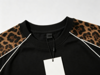 T-shirts pour hommes personnalisés à imprimé léopard et effet usé, col rond, épaules tombantes, style streetwear, 100 % coton, 300 grammes