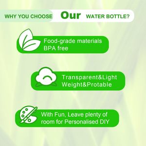 Bouteille d'eau de sport en plastique de 24 oz/700 ml, matériau PS, gobelet transparent avec paille, poignée et bec, personnalisable, bouteille à paille pour enfants - Product Image 6