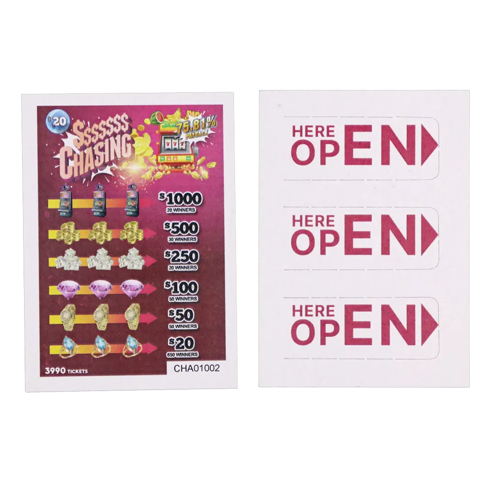 Factory free design fundraising instant bingo break opens tickets custom pull tab lottery tickets