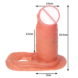 Gaine pénienne réaliste 3 tailles différentes accolades de loup mâle pour hommes avec préservatif Silicone liquide souple jouets sexuels pour adultes pour hommes % - Product Image 3