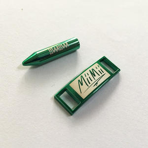 Cierre de encaje de zapato verde metálico, hebilla de cordón, etiqueta de cordón. - Product Image 4