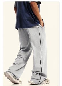 280GSM hommes Style décontracté doux sport <span class=keywords><strong>pantalon</strong></span> haute qualité tissé <span class=keywords><strong>treillis</strong></span> Double mi conception OEM Service pli uni teint Long - Product Image 5