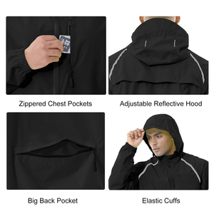 Custom Logo Outdoor Hiking <strong>Men</strong> <strong>Waterproof</strong> Sports Rain Running <strong>Jacket</strong> Reflective Windbreaker Packable Golf <strong>Cycling</strong> Hood <strong>Jackets</strong> - Product Image 6