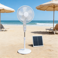 Ventilateur sur pied solaire rechargeable OEM&ODM 16 pouces 45W 110-240V 5 pales 3 vitesses avec grille métallique pour la maison et l'extérieur