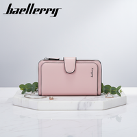 Nouveau design de boucle de fermeture éclair de style coréen multi-cartes porte-monnaie à trois volets pochette portefeuille long pour femmes