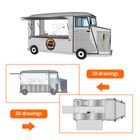 Camion de style citroën personnalisé de qualité supérieure violet remorque alimentaire mobile traiteur bus DOT à vendre avec CE