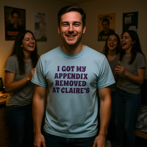 Camiseta con meme divertido de 'Eliminé mi apéndice' de Claire, camiseta 'Cringe', regalo de broma - Product Image 1