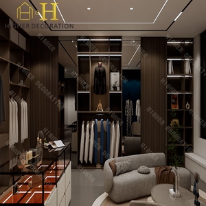 ชั้นวางโชว์เสื้อผ้าสำหรับร้านค้าร้านบูติกแท่นวางเสื้อผ้าปรับแต่งได้แบบทันสมัยพร้อมโครงสร้างโลหะ - Product Image 1