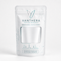 Sachet Doypack Blanc Mat Personnalisé avec Fenêtre Transparente, Qualité Alimentaire, Stratifié, Refermable à Fermeture Éclair, pour Suppléments de Poudre de Peptide