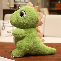 Dinosaure en peluche vert gras à faible MOQ, jouet éducatif pour enfants, cadeau d'anniversaire pour enfants, dinosaures en peluche en gros