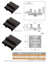 Peinture noire 180 °   Charnière à œil apparent en alliage de zinc, 3 tailles disponibles, utilisation gauche/droite pour boîtier électrique et enceinte industrielle