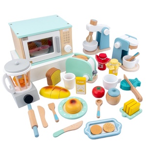 Jouets éducatifs Montessori pour la petite enfance, ensemble de four à micro-ondes <span class=keywords><strong>en</strong></span> <span class=keywords><strong>bois</strong></span> à faire soi-même, 7 pièces, jouets de <span class=keywords><strong>cuisine</strong></span> pour enfants de 3 ans et plus - Product Image 1