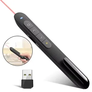 Ponteiro de laser sem fio para apresentação, caneta de laser USB, ponteiro de controle remoto para professor, sem fio, com clicker, sem fio, OEM